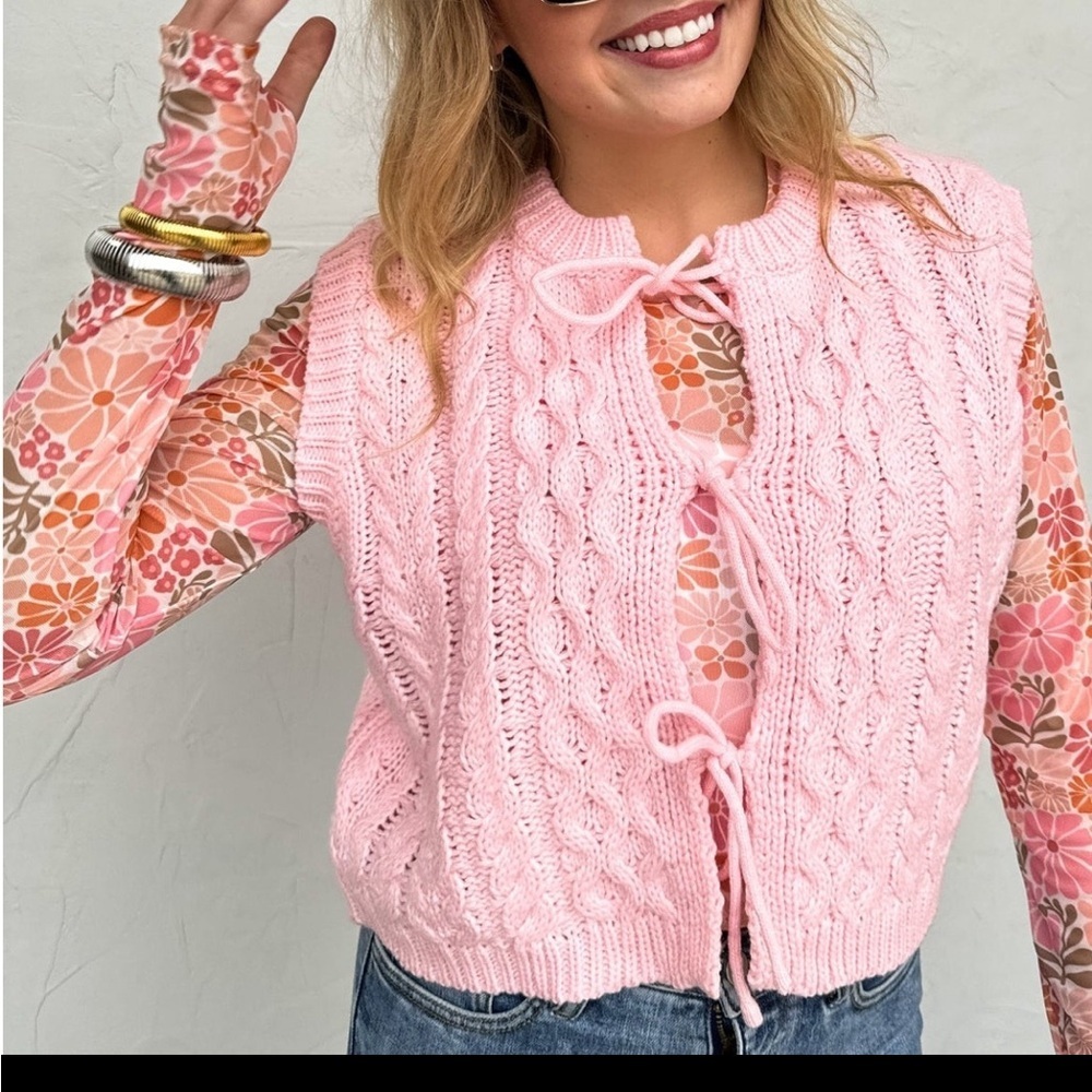 Blakeley flora tie sweater OS